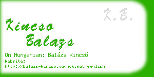 kincso balazs business card